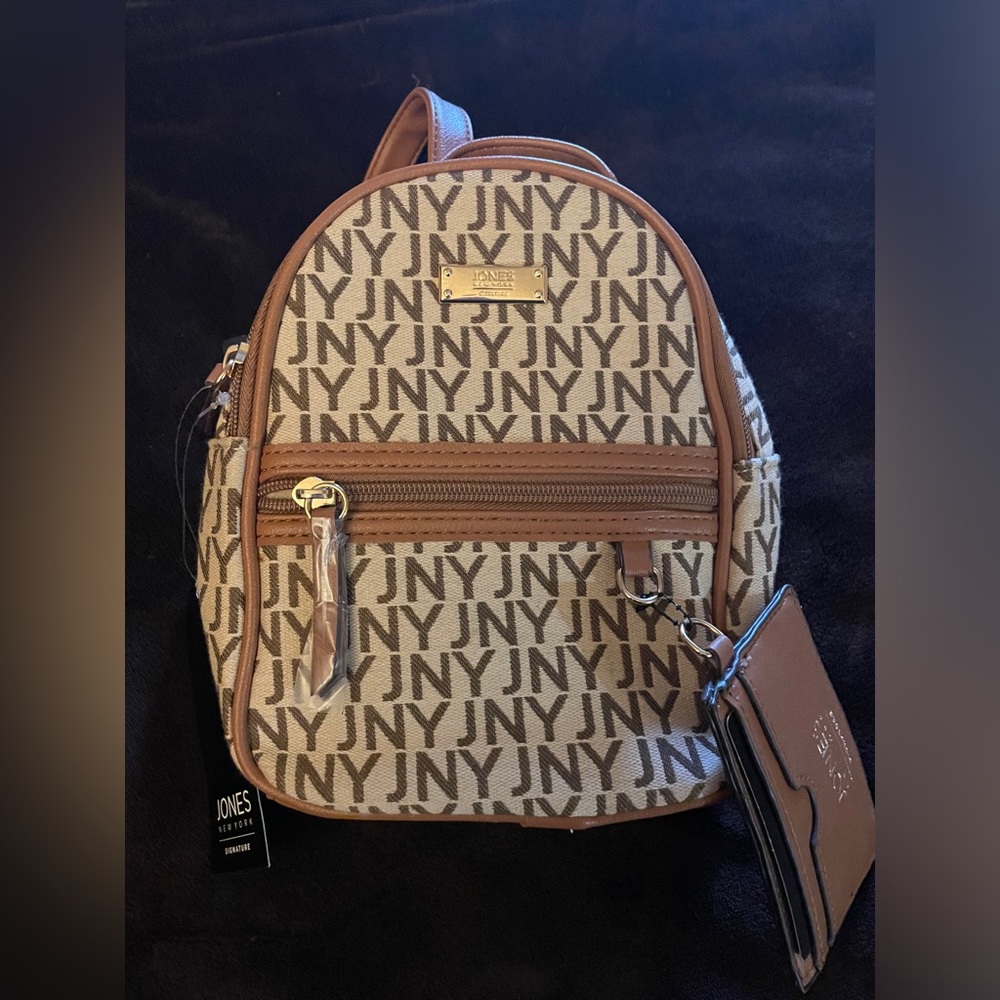 Jones NY by NY Mini Logo Backpack in Tan & Cream